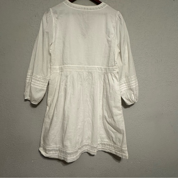 Women's J. Crew White 100% Cotton Long Sleeve Dress - Picture 9 of 10